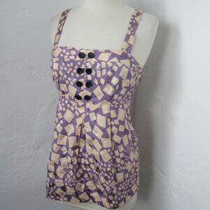Marc by Marc Jacobs Strappy Babydoll Silk Blend Blouse Purple Women's Size 6